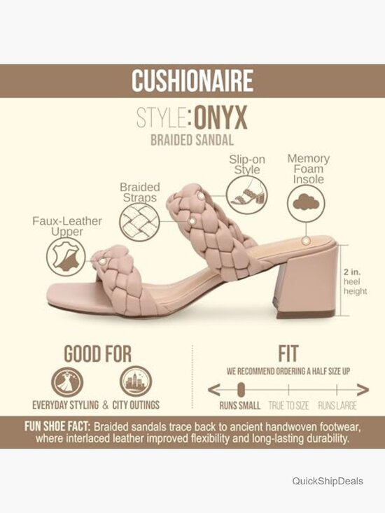Braided Vegan Leather Heel Sandal with Memory Foam Insole main image 2